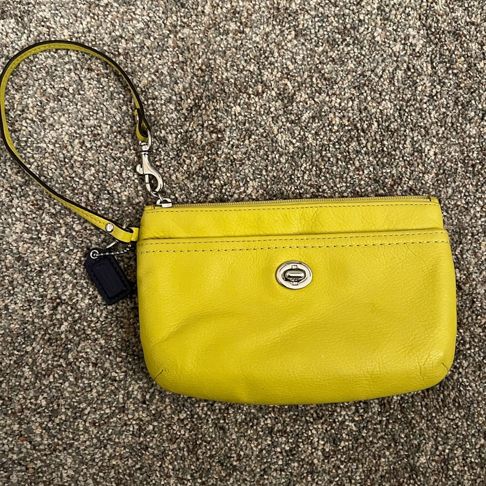 Coach Yellow Wristlet Clutch